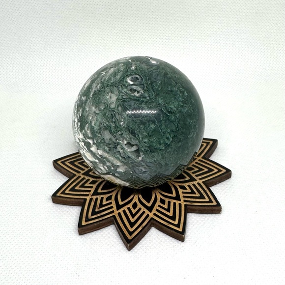 Moss Agate Sphere (stand sold separately) - Picture 1 of 2